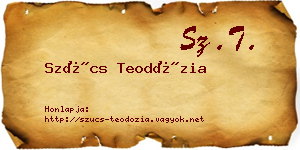 Szűcs Teodózia névjegykártya